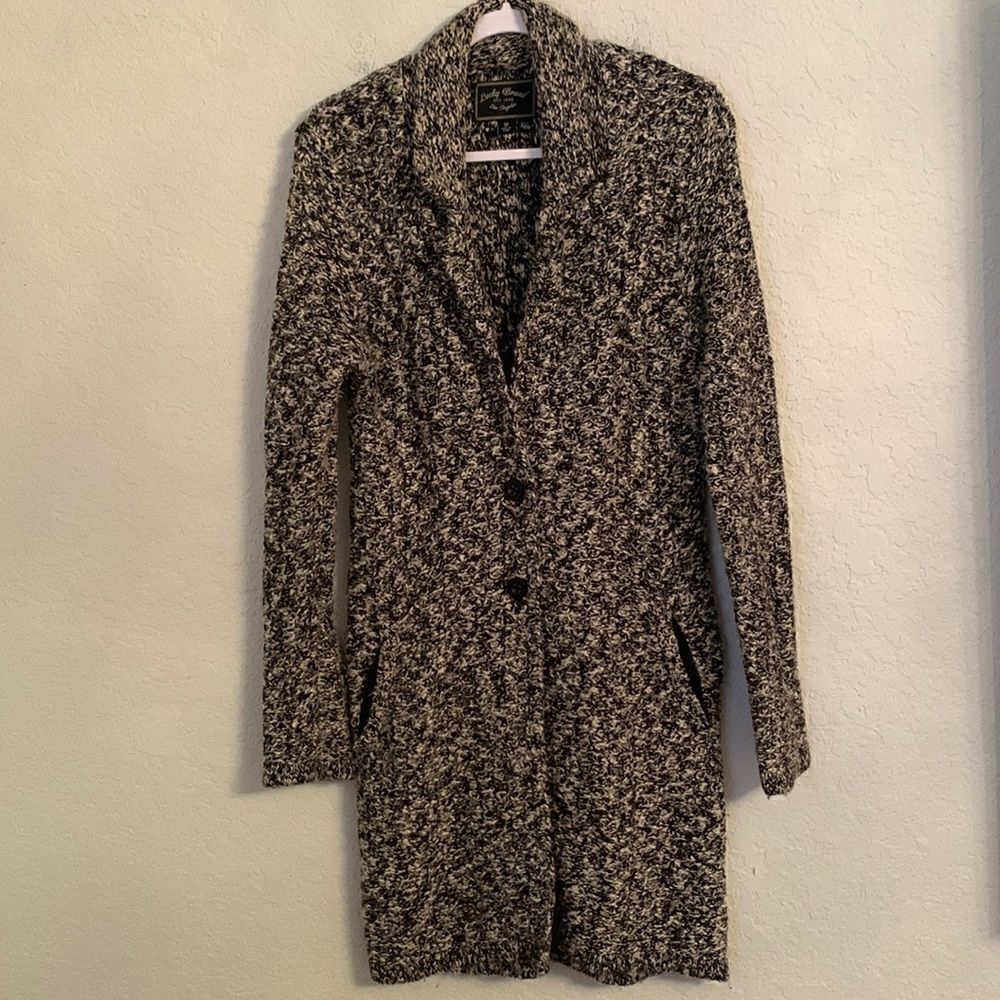 Lucky Brand Chunky Knit Long Cardigan Button Closure Size M